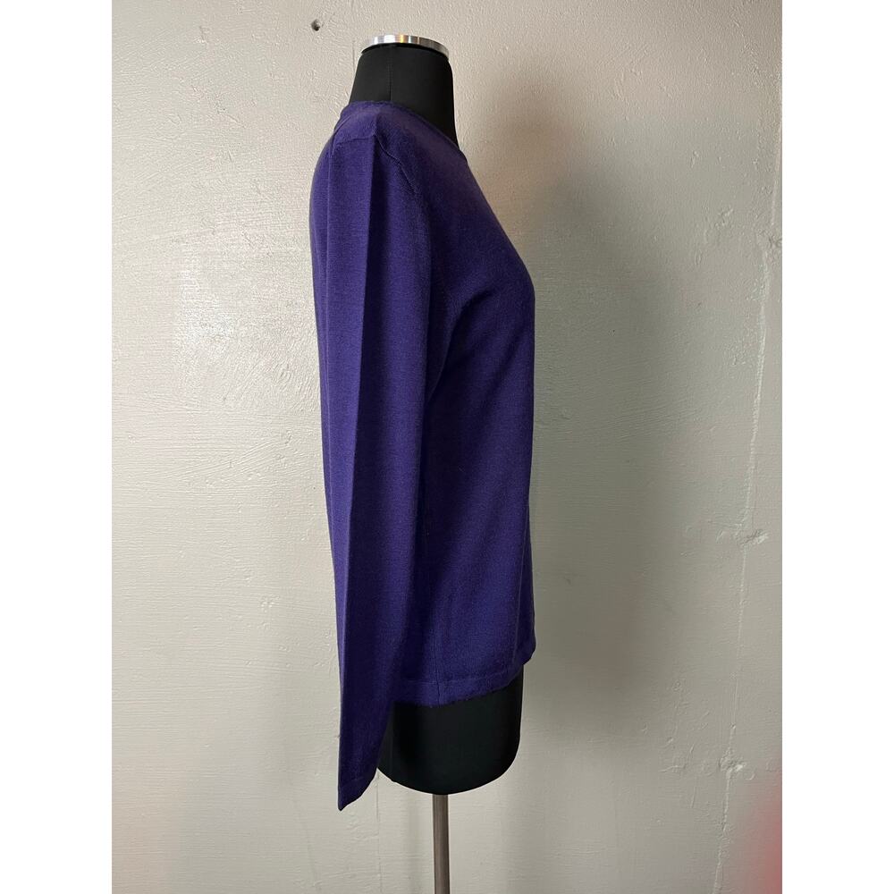 Sutton Studio 100% Merino Wool Sweater Women’s Purple Round Neck Size Medium - Picture 9 of 9